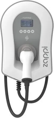 myenergi zappi 2H22TW-T v2.1 Wallbox 11kW/22kW - Inklusive 6,5m Ladekabel - Wallbox für schnelles Laden von Elektrofahrzeugen, flexibel mit 11kW oder 22kW und ausgestattet mit einem 6,5m Ladekabel für maximale Reichweite.
