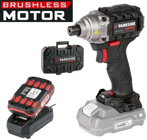 PARKSIDE PERFORMANCE® Akku-Drehschlagschrauber 1/4" PDSSAP 20-Li - Schleifmaschinen, leistungsstarker Akku-Drehschlagschrauber mit 2 Ah Akku und Ladegerät, ideal für präzise und schnelle Schraubarbeiten.