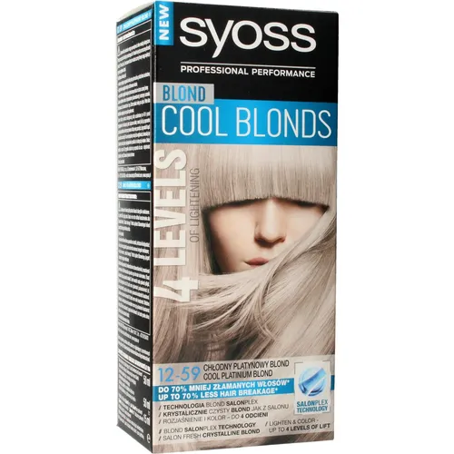 Syoss Permanent Cool Color Permanent-Haarfarbe mit einem kühlen Unterton Farbton 12-59 Cool Platinum Blond 1 St.