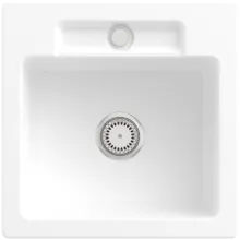 Villeroy & Boch Siluet 50 S Keramikspüle mit Exzenterbetätigung - Hochwertige Einbauspüle in Weiß (Alpin) für Unterschränke ab 50 cm. Mit innovativer Exzenterbetätigung für mehr Komfort im Alltag.