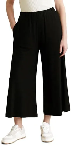 Marc O'Polo DENIM Culotte schwarz XS - Stoffhosen in knöchellanger Form, aus 97% Viskose für hohen Tragekomfort, ideal für einen lässigen Look im Alltag.