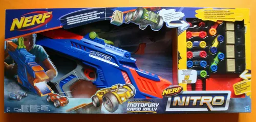Nerf Nitro Motofury Rapid Rally - Bogen, Armbrust & Dart – actionreicher Spielspaß für Kinder von 5-7 Jahren mit mehrfarbigen Fahrzeugen, die durch die Luft fliegen!