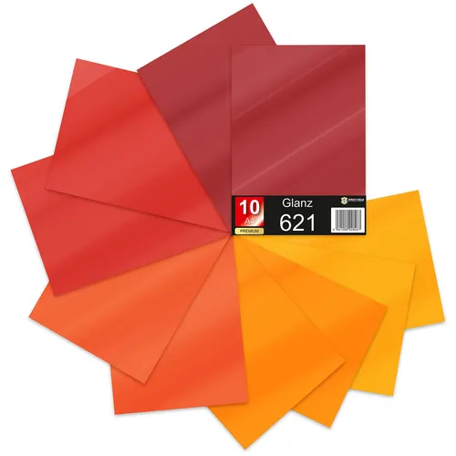 10er Set DIN A4 Bögen Rot 30x21cm ORACAL 621 Glanz Folie Auto Plotter