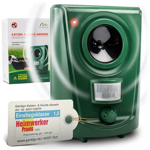 Ultraschall Tiervertreiber Katzenschreck Gardigo - Ultraschall-Schädlingsschutz für Hunde und Katzen, einfach zu bedienen mit PIR-Sensor und Lautsprecher, ideal für Garten und Innenbereich.