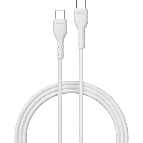 Devia Kabel Kintone USB-C - USB-C 1,0 m 3A weiss (1 m, 18 W) (42060518)