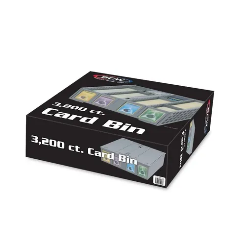 BCW 3200 Card Bin - Sammelkarten-Aufbewahrungsbox Grau - TCG Ordner, Sammelmappen & -hüllen, ideal für die sichere Aufbewahrung und Organisation Ihrer Sammelkarten.