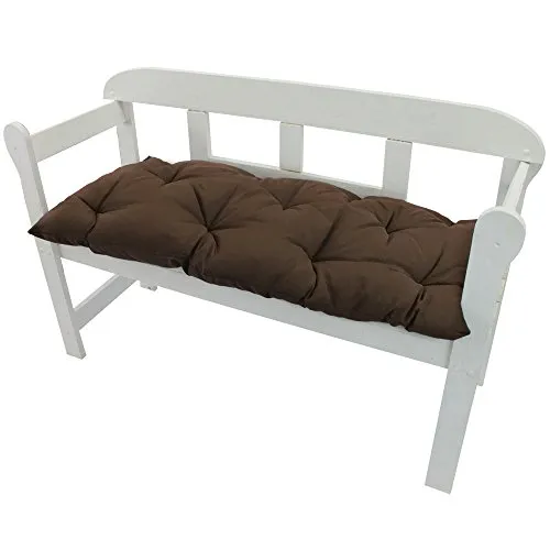 NYVI Bankauflage Ibiza 140x45 cm Braun - Polsterauflage für Gartenbänke Gemütlich & Langlebig - Sitzauflagen für Bänke Outdoor & Indoor - Sitzkissen Auflage Bank Sitzbank