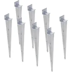 Set Einschlag-Bodenhülse L 40 x 500 mm - 8 Stück Feuerverzinkt für Pfostenträger - Praktisches Set mit 8 Einschlag-Bodenhülsen, ideal zur stabilen Befestigung von Holz- und Metallpfosten in Gartenkonstruktionen. Robuste, feuerverzinkte Ausführung für langanhaltenden Schutz gegen Rost.