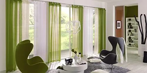 Elbersdrucke Gardine Schlaufenschal Feel Good Uni 001 weiß transparent 255 x 140 cm Vorhang mit Schlaufen für Wohnzimmer Schlafzimmer