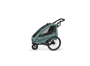 Qeridoo QUPA Plus 2025 Einsitzer Fahrradanhänger, Mineral Blue - Fahrradanhänger mit luftgefülltem Buggyrad für sanftes Fahrgefühl und verbesserter Handhabung. Ideal für Familie und Freizeit, sicher und komfortabel für kleine Passagiere.