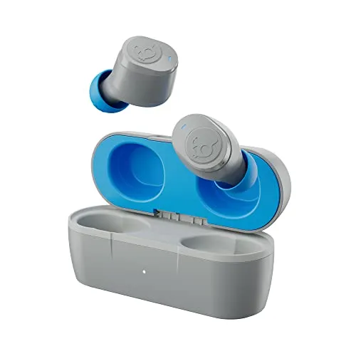 Skullcandy Jib True 2 Kabelloser In-Ear Kopfhörer, 32 Std. Akkulaufzeit, Mikro, Kompatibel mit iPhone, Android und Bluetooth-Geräten - Hellgrau/Blau