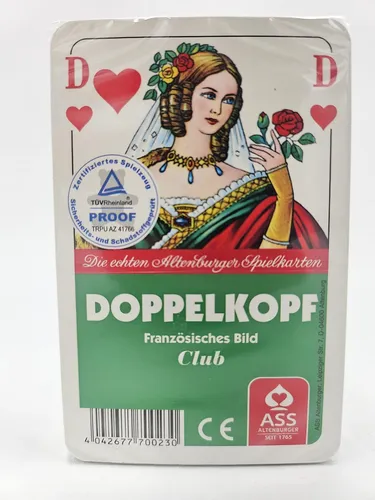 ASS Altenburger Skatkarten mit Kornblumen-Rückseite - Traditionelles Kartenspiel für 3-4 Spieler, ideal für Spielabende. 32 Blatt im handlichen Format mit glasklarem Etui, perfekt für Skat und andere Spiele.