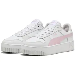 PUMA Damen Carina Street Sneakers 40 White Rose Mauve Feather Gray Pink - Damen-Sneaker mit hochwertigem Leder-Obermaterial, ideal für trendige Outfits und optimalen Tragekomfort.