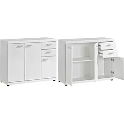 Procontour Sideboard Sun BESTSELLER! - Weiß, 74cm hoch mit verstellbarem Einlegeboden - Kommode in elegantem Weiß, ideal für stilvolle Flure; Pflegeleichte Oberflächen und hochwertige Verarbeitung, Made in Germany.