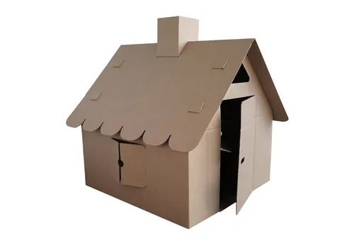 Extra großes Spielhaus Max aus Pappe für Kinder - Spielhäuser: Kreatives DIY-Haus aus robuster Wellpappe mit aufklappbaren Türen und Fenstern – ideal für fantasievolles Spielen und umweltfreundlich!