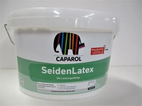 Caparol SeidenLatex 2,5 Liter, Weiß - Strapazierfähiger Innenanstrich - Farben - Hoch strapazierfähiger Anstrich mit seidenglänzender Oberfläche, ideal für stark beanspruchte Flächen in Schulen, Büros und öffentlichen Gebäuden.