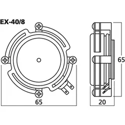 EX-408 Audio-Exciter - Audio-Exciter/Resonator mit 20 W und 8 Ω, ideal für beeindruckenden Klang und hochwertige Soundwiedergabe in Ihrem Audio-Setup.