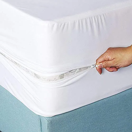Wasserdichter Matratzenschoner 90 x 200 cm - Bettauflagen mit 100% wasserdichtem Schutz, ideal gegen Schweiß, Urin und Flecken. Der Reißverschluss und die 30 cm Tiefe bieten Rundumschutz für Ihre Matratze.