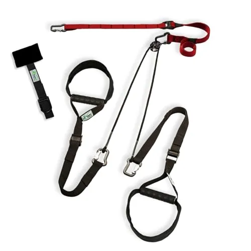 eaglefit Sling-Trainer „Exclusive“ für effektives Ganzkörpertraining - Inkl. Umlenkrolle, Türanker und Befestigungen. Robuste Bauweise für bis zu 350 kg. Ideal für vielseitiges Training zu Hause oder im Freien.