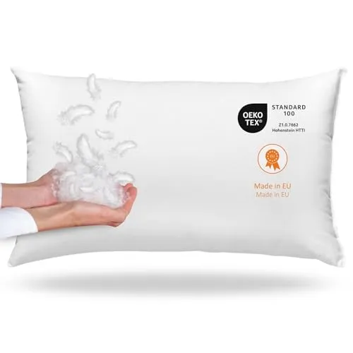 sleepling Daunenkissen 40x60 cm – Hochwertiges Kopfkissen mit 100% Daunen & Federn - Das 40x60 cm große Kopfkissen bietet optimalen Komfort mit 100% Daunen und Federn. Der Bezug aus 100% Baumwolle ist waschbar und sorgt für ein angenehmes Schlafgefühl. Ideal für Allergiker und vielseitig einsetzbar.