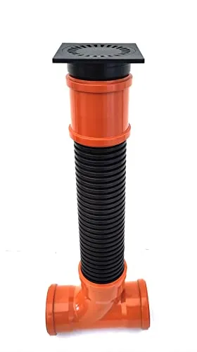 Drainageschacht DN110 - 5-teiliges Abwasserschacht Set - Rohre für Abwasser mit flexiblem Push-to-Connect System. Ideal für Boden und Keller. 700mm hoch, aus robustem Polypropylen/PVC.