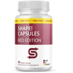 SHAPE CAPSULES - Red Edition Kapseln (90 St.) - Beliebte Kapseln für deine Ziele. Ideal zur Unterstützung einer bewussten Ernährung. Reich an natürlichen Zutaten, für Frauen und Männer. Hergestellt in Deutschland, Inhalt: 90 Kapseln für 45 Tage.