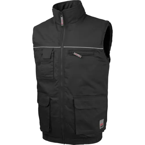 Würth MODYF Arbeitsweste Classic für Herren - Preiswerte, warme Arbeitsweste für Handwerker in Schwarz (Größe L)