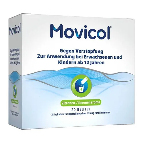 Norgine GmbH MOVICOL Beutel 20 St. - Sanfte Linderung bei Verstopfung - Arzneimittel zur Herstellung einer Lösung zum Einnehmen, wirkt schnell und effektiv gegen Verstopfung, ideal für eine sanfte und sichere Behandlung.
