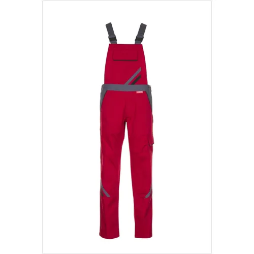 Planam Highline Damen Latzhose rot Schiefer schwarz Modell 2392 - Größe 34, strapazierfähig mit neun praktischen Taschen für optimalen Stauraum