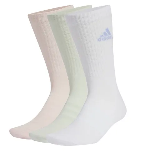 adidas Performance adidas Sportsocken Crew Cushioned (Fußgewölbeunterstützung, durchgehend gepolstert) rosa/hellgrün/weiss - 3 Paar