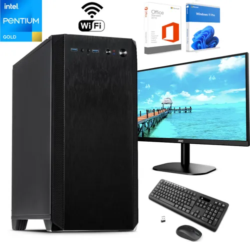 Komplett PC - Office - Multimedia - Workstation PC - Intel 27" Monitor - Drahtlose Tastatur und Maus - Office 2019 - Windows 11 - 8GB RAM - 512 SSD