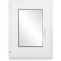 Neruli Kellerfenster Kunststoff Weiß Dreh-Kipp 50x85 cm BxH DIN Links 2 -Fach Glas Dichtung Schwarz
