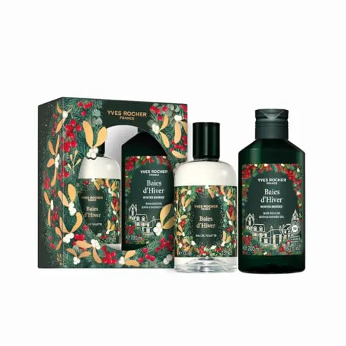Yves Rocher Parfumiertes Geschenk-Duo Winterbeeren Duftset - Parfum Set für Herren, bestehend aus Eau de Toilette und Duschbad mit blumigen und vanilligen Winterbeeren-Noten – das perfekte Weihnachtsgeschenk!