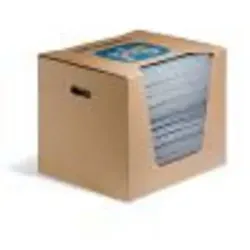 PIG BLUE® Heavy Saugmatte – 50 Matten, 64,5 Liter Absorption - Robuste Saugmatte für anspruchsvolle Reinigungsaufgaben. Ideal für große Leckagen von Flüssigkeiten wie Ölen und Kühlmitteln. Sicherer Halt dank hoher Absorptionsfähigkeit.