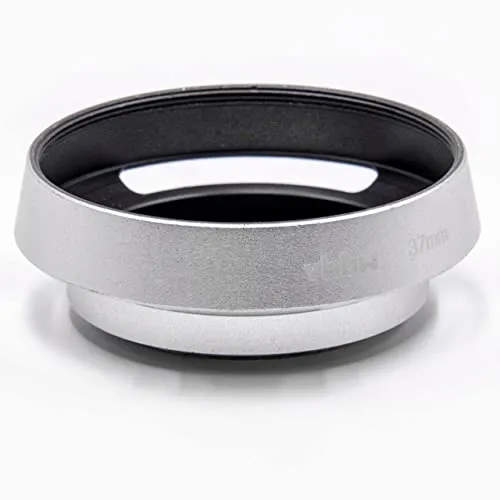 vhbw Metall Gegenlichtblende Streulichtblende Sonnenblende Silber kompatibel mit Kamera, Objektiv Panasonic Lumix G X Vario PZ 14-42mm F3.5-5.6 ASPH Ersatz für LH-37EP.