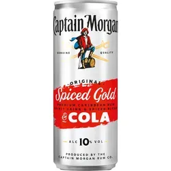 Captain Morgan Spiced & Cola 10% 0,25 Liter Dose - Rum-Ready-to-Drink-Mischung, perfekt für unterwegs und ideal für Strand, Picknick oder gemütliche Abende mit Freunden.