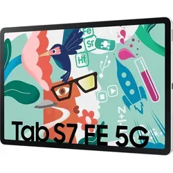 SAMSUNG Galaxy Tab S7 FE 5G Tablet 12,4 Zoll - Mystic Silber - Tablet mit 12,4 Zoll Display, 64 GB Speicher und S Pen für natürliche Handschrift-Umwandlung. Ideal für kreative Nutzer und unterwegs.