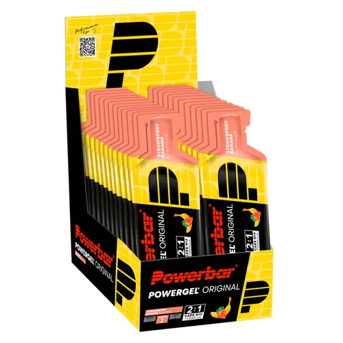 Powerbar PowerGel Original Strawberry-Banana - 24x41g - Kohlenhydrat-Präparate mit C2MAX Mischung für optimale Energie bei Belastung, ideal für Läufer und Radfahrer. Vegan und auf verbotene Substanzen getestet.