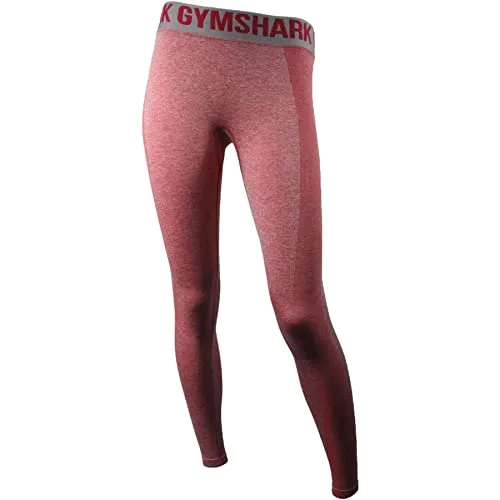 GYMSHARK Flex Low Rise Seamless Contouring Leggings, Himbeerrot meliert/hellgrau meliert, XS