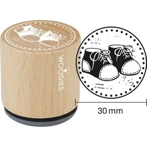Colop Motivstempel Woodies, Ø 3 cm, Babymotiv mit Babyschuhen