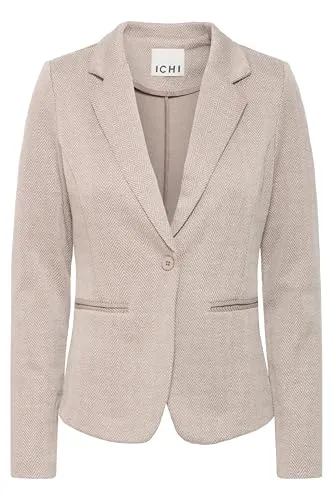 ICHI IHKATE Jacquard Damen Blazer - Damen Blazer mit Reverskragen und Paspeltaschen, leicht elastisch und ideal für eleganten oder sportlichen Look, nachhaltig produziert.