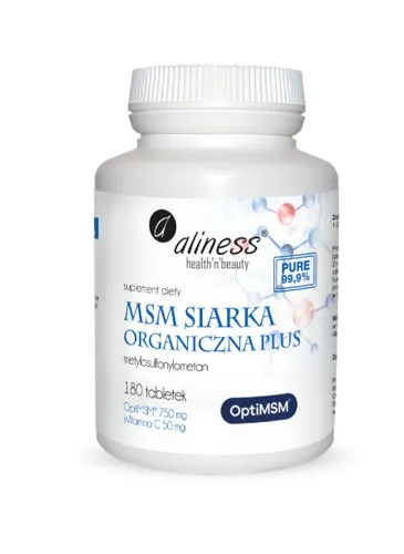 Aliness OptiMSM organischer Schwefel 180 Tabletten - Hochwertiges Nahrungsergänzungsmittel mit organischem Schwefel für eine optimale Unterstützung der Haut- und Haarpflege. Praktische 180 Tabletten für den täglichen Bedarf.