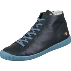 softinos Sneaker - Sportliche Wanderschuhe für Damen - Vielseitige Damen Sneaker aus weichem Kunstleder mit herausnehmbarer Innensohle, ideal für zahlreiche Anlässe. Dunkelblaues Design, bis knöchel hoch und ganzjährig tragbar.