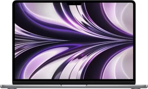 Apple MacBook Air mit Apple M2 Chip (13 Zoll, 8GB RAM, 256GB SSD) (QWERTY Englisch) Space Grau (Generalüberholt) 2022