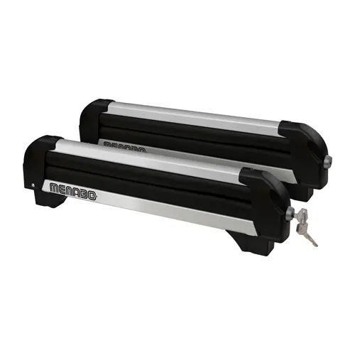 Menabo Skiträger ICEBERG 4 - Dachträger für Ski und Snowboard - Gepäckträger für 4 Paar Ski oder 2 Snowboards, TÜV-geprüft, aus Aluminium. Sicher und abschließbar, ideal für Wintersportler!