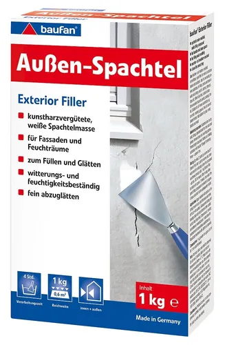 Baufan? Au?enspachtel 1 kg f?r Fassaden und Feuchtr?ume, zum F?llen und Gl?tten