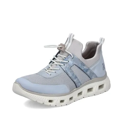 RIEKER SPORT Slip-On Sneaker für Damen, vegan, Gr. 36, hellblau-beige - Der RIEKER SPORT Slip-On Sneaker vereint Komfort und Stil in veganer Verarbeitung. Mit gepolsterter Innensohle und leicht profiliertem Gummi-Laufsohle ideal für den Alltag.