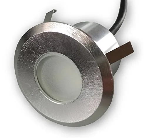 LICHT DISCOUNT LED Terrassenleuchte Lampe Bodenleuchte Wandlampe IP65 230 V - FG01601 Rund warmweiss - Montage für Terrassenböden, Wandbeleuchtung, Stufenbeleuchtung, Bodenlampe