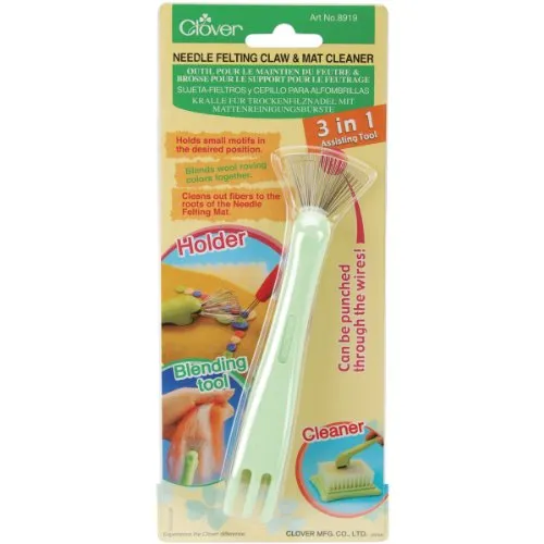 Clover MID(H91,4,10) Kralle für Trockenfilznadel mit Mattenreinigungsbürste, Blau
