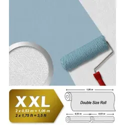 Profhome Vliestapete 145314-GU XXL Tapete Struktur matt weiß 26,5 m2, leicht strukturiert, matt, (1 XXL Rolle, doppelte Breite, 26,50 qm), Vliestapete zum Überstreichen in weiß weiß 1.06 m x 25 m
